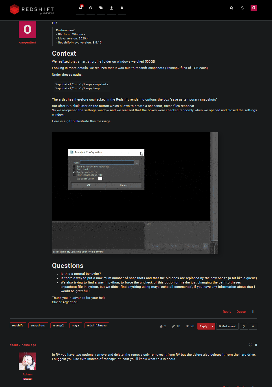 Redshift Community Forum